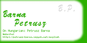 barna petrusz business card